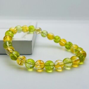 🆕New Citrine & Peridot Crystal Gemstone Bracelet- 8mm